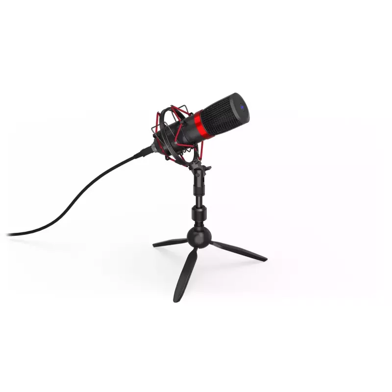 Microfone para PC ENDORFY Solum Streaming T — cabo USB, 24 bits/48 kHz, 18–21000 Hz, tripé de mesa, saída para auscultadores, preto