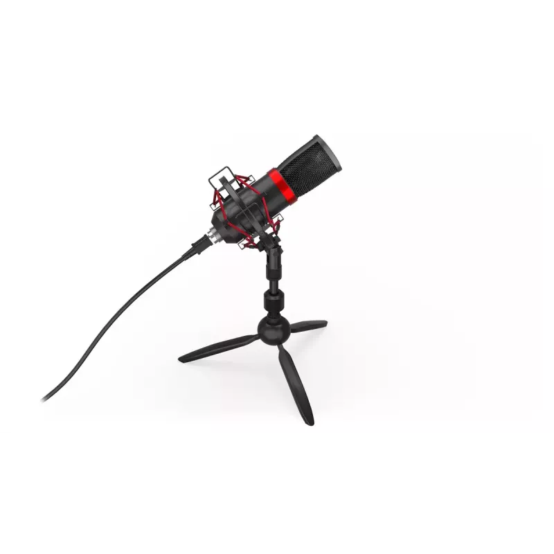 Microfone para PC ENDORFY Solum Streaming T — cabo USB, 24 bits/48 kHz, 18–21000 Hz, tripé de mesa, saída para auscultadores, preto