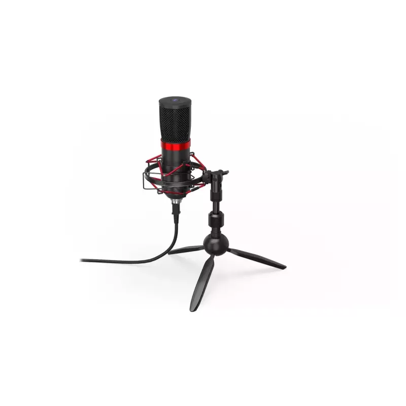 Microfone para PC ENDORFY Solum Streaming T — cabo USB, 24 bits/48 kHz, 18–21000 Hz, tripé de mesa, saída para auscultadores, preto