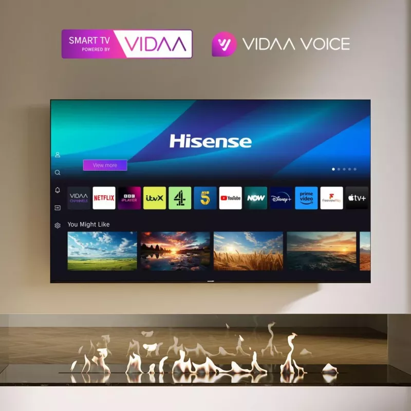 Televisor Hisense 75E6NT 190,5 cm (75 polegadas) 4K Ultra HD Smart TV Wi-Fi preto 350 cd/m²