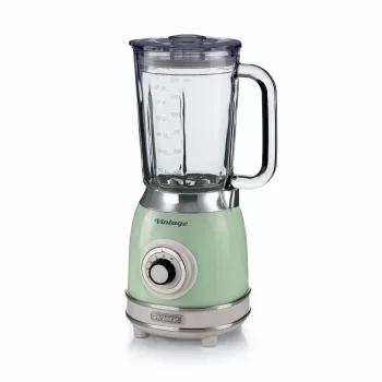 Ariete 583, liquidificadora vintage com jarro de vidro de 1,5 litros, 4 lâminas em aço inoxidável, 4 velocidades + pulse, 1000 Watt, verde