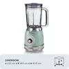 Ariete 583, liquidificadora vintage com jarro de vidro de 1,5 litros, 4 lâminas em aço inoxidável, 4 velocidades + pulse, 1000 Watt, verde