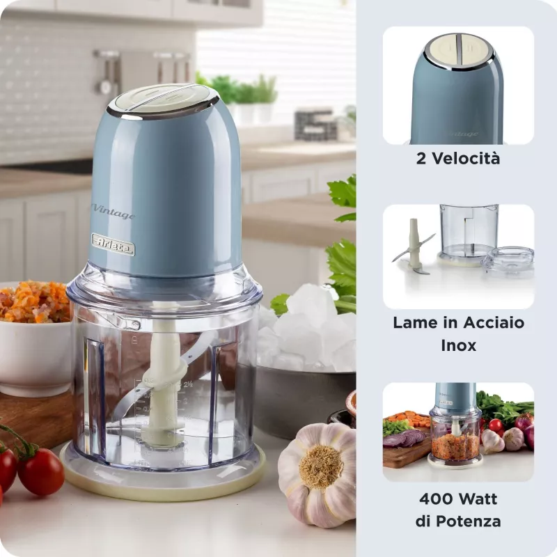 Ariete 438 Vintage picadora 0438BL, 0,6 l, 400 W, azul