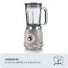 Ariete 583, liquidificadora vintage com jarro de vidro de 1,5 litros, 4 lâminas em aço inoxidável, 4 velocidades + pulse, 1000 Watt, bege