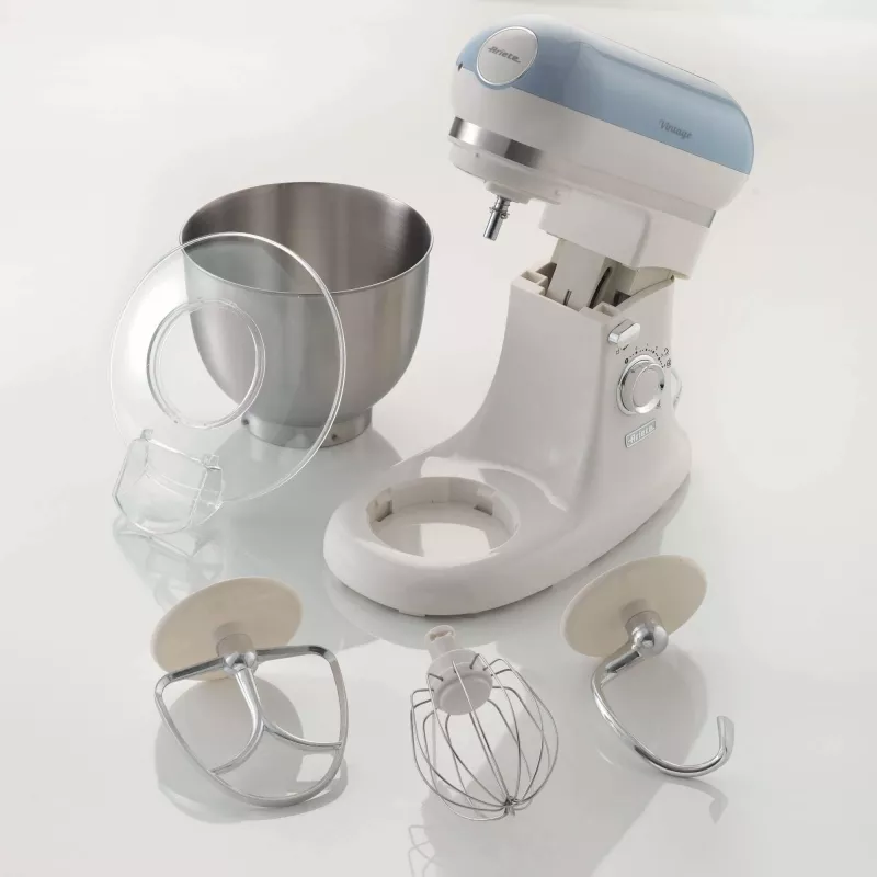 Batedeira Ariete 1588 Vintage, batedeira planetária para pão, pizza, bolos e pastelaria, capacidade de 5,5 l, 7 velocidades, 2400 Watt, azul pastel