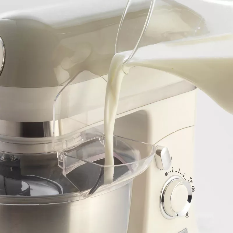 Batedeira Ariete 1588 Vintage, batedeira planetária para pão, pizza, bolos e pastelaria, capacidade de 5,5 L, 7 velocidades, 2400 Watt, bege pastel