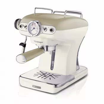 Máquina de café expresso Ariete 1389 Vintage - máquina de café expresso para café moído ou cápsulas ESE, cor bege pastel
