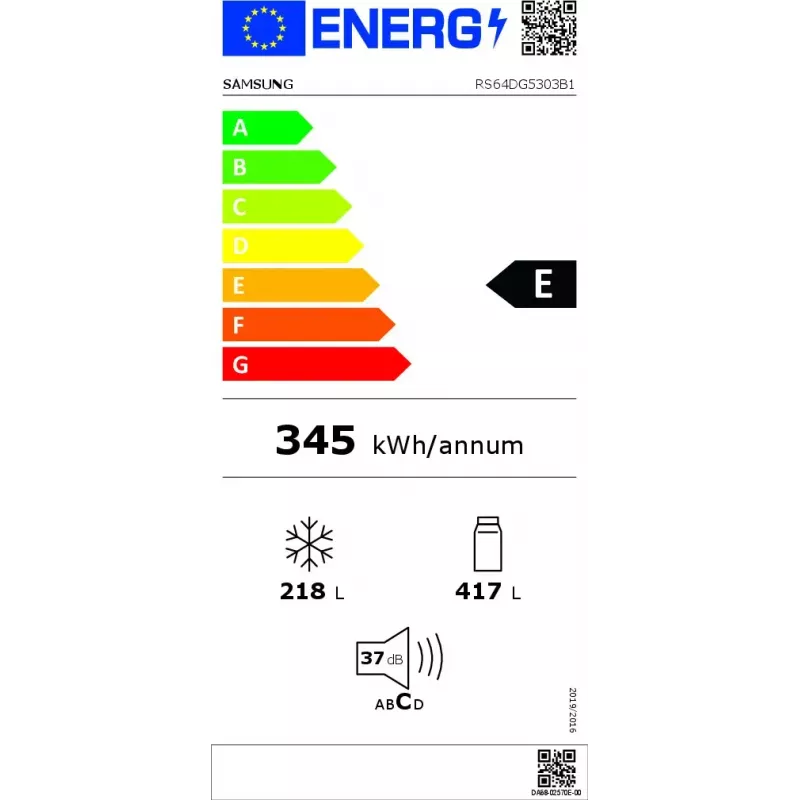 Frigorífico side-by-side Samsung RS64DG5303B1 de instalação livre 628 L preto, aço inoxidável