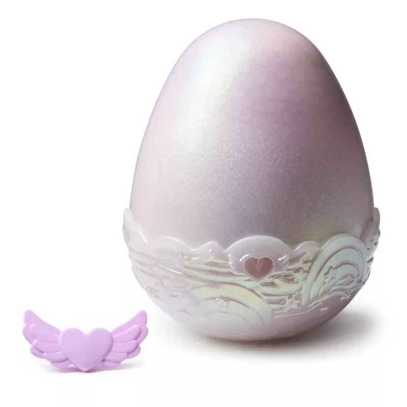 Hatchimals Alive Mystery Hatch Pufficorn Spinmaster pilha AA rosa branco