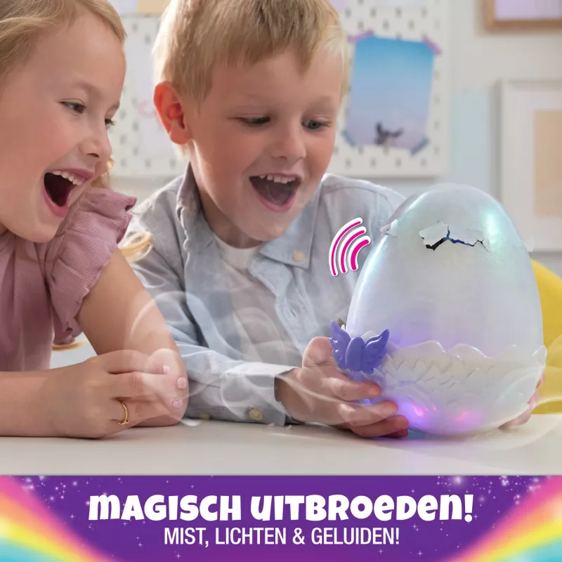 Hatchimals Alive Mystery Hatch Draggle Spinmaster rosa branco AA