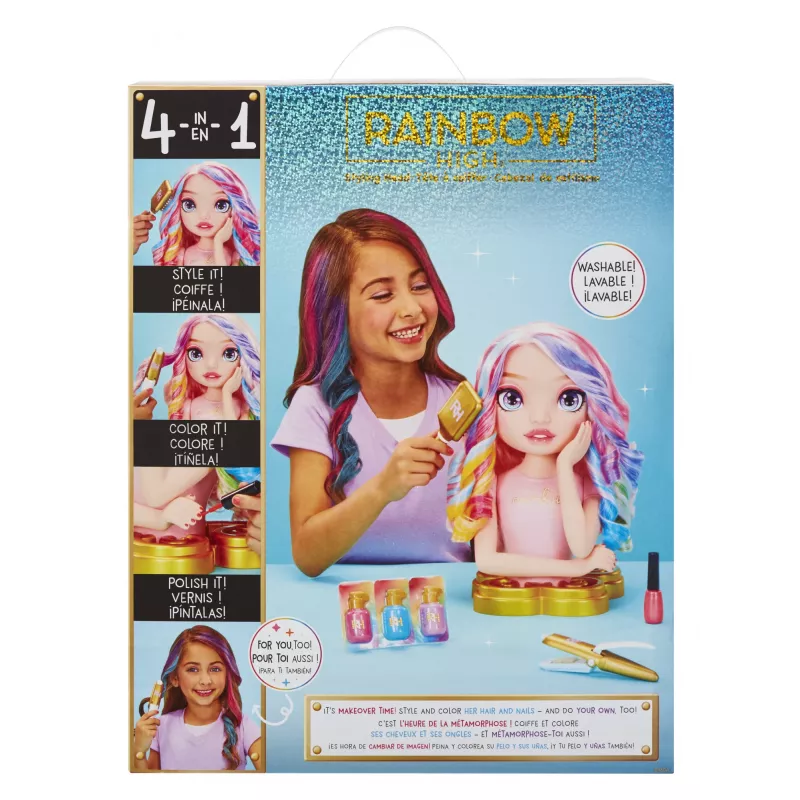 Rainbow High Cabeça de styling conjunto de brincar, cabeça de boneca de maquilhagem/penteados, feminino, 4 ano(s), rapaz/rapariga, multicolor