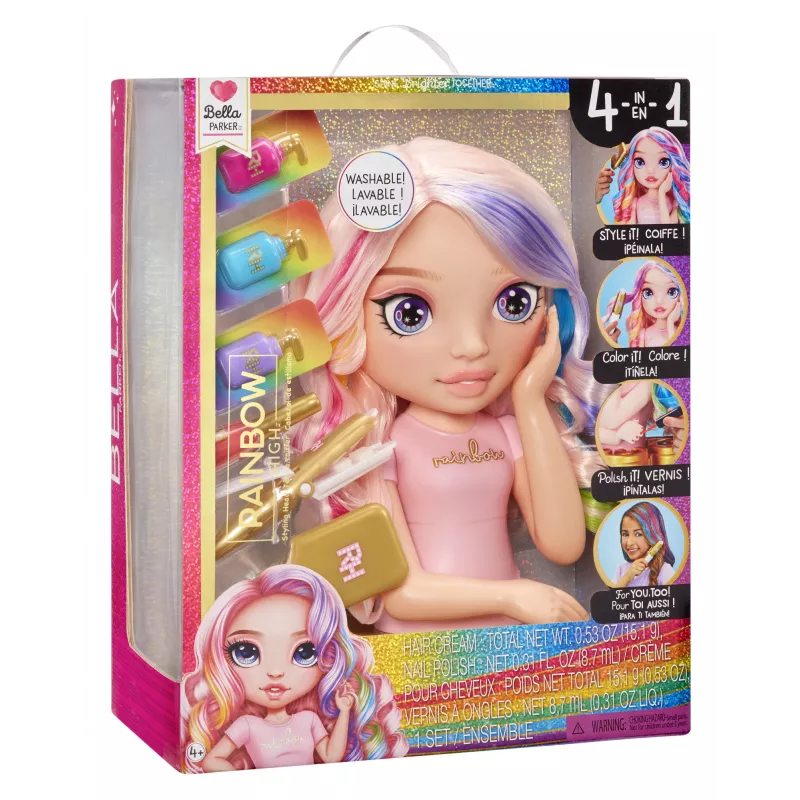 Rainbow High Cabeça de styling conjunto de brincar, cabeça de boneca de maquilhagem/penteados, feminino, 4 ano(s), rapaz/rapariga, multicolor