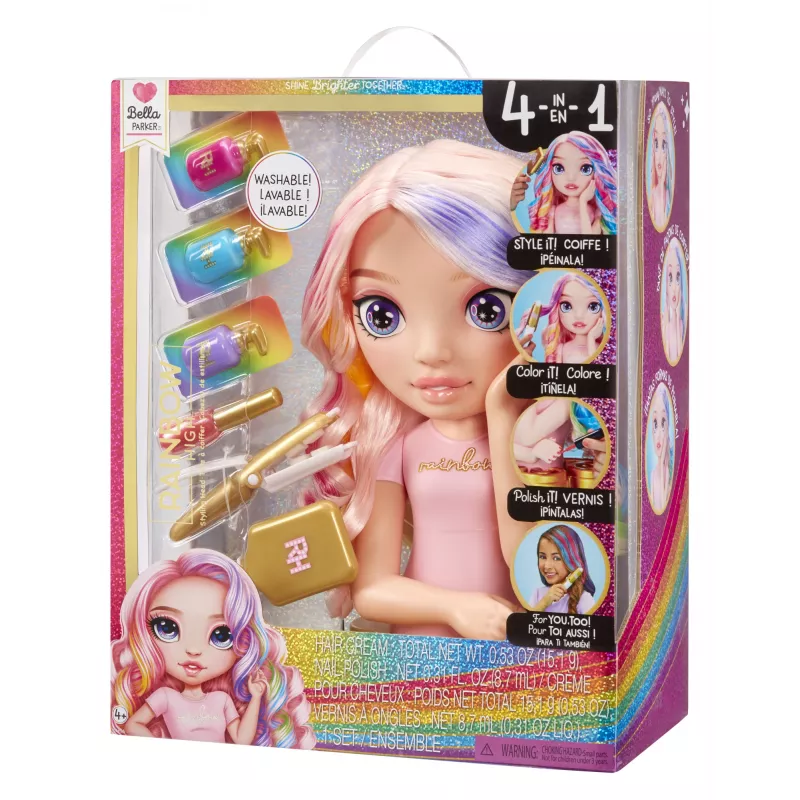 Rainbow High Cabeça de styling conjunto de brincar, cabeça de boneca de maquilhagem/penteados, feminino, 4 ano(s), rapaz/rapariga, multicolor