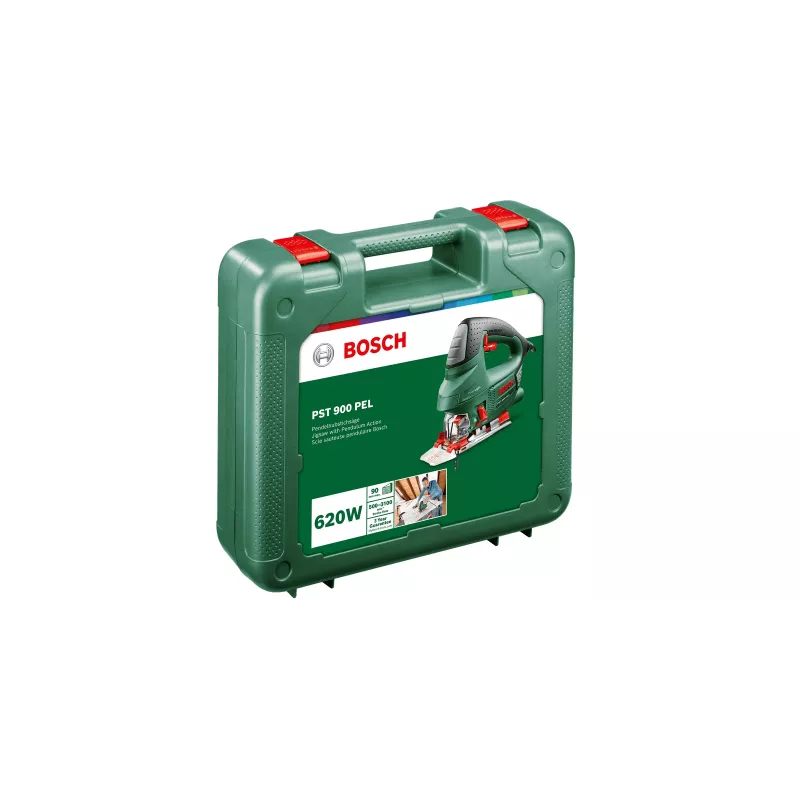 Bosch PST 900 PEL serra de recortes pendular, 620 W, curso de 23 mm, com mala, verde/preto