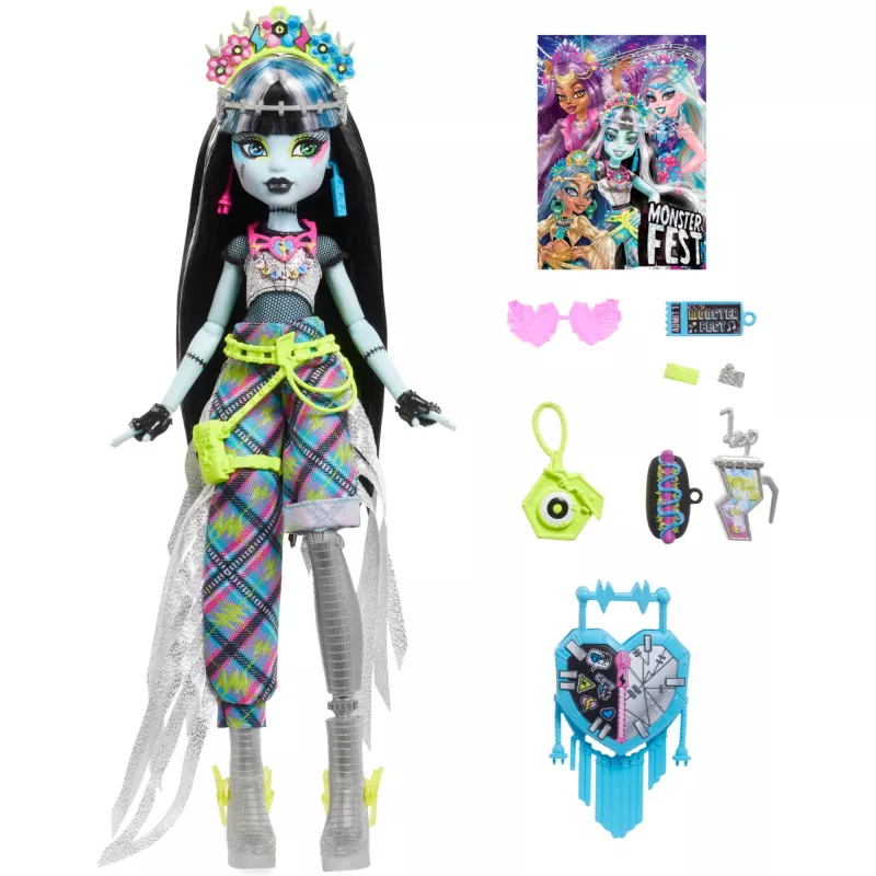 Boneca MATTEL Frankie Stein Monsterfest HXH79 — boneca de moda de coleção Monster High