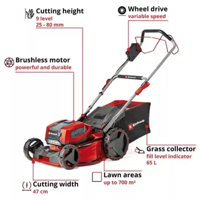 Corta-relvas manual Einhell GP-CM 36/47 S Li BL Bateria 47 cm 700 m²