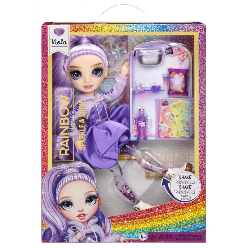 Rainbow High Sparkle & Shine boneca fashion Viola (roxa), a partir dos 4 anos
