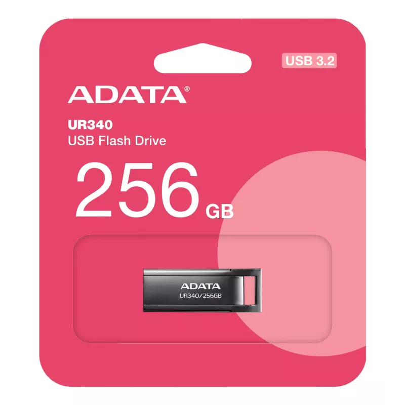 ADATA UR340 pen USB 256 GB USB Type-A 3.2 Gen 1, velocidade de leitura até 100 MB/s, preta
