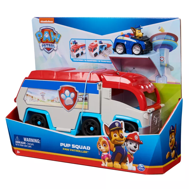 Conjunto de veículo Spin Master PAW Patrol Pup Squad Patroller Team Vehicle com carro Chase colecionável, a partir dos 3 anos, plástico, multicolor
