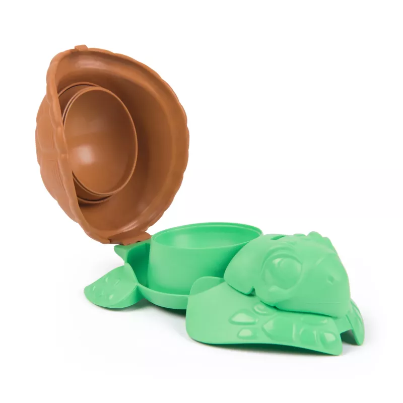 Kinetic Sand, Project Planet Turtle Beach com 397g de areia de brincar, ferramentas e moldes, materiais sustentáveis e ecológicos, brinquedo sensorial para crianças