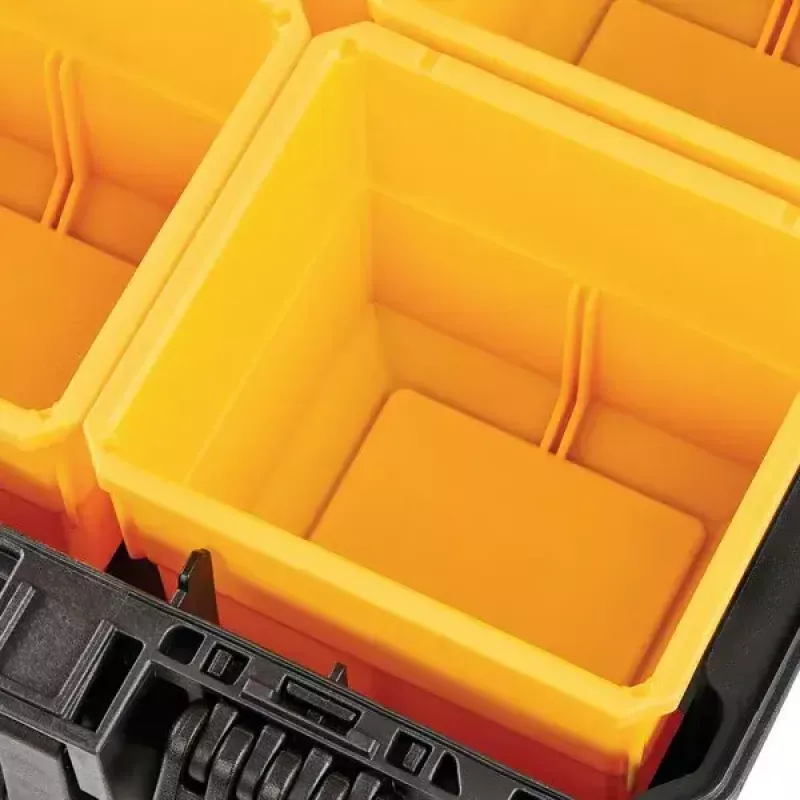 Caixa de armazenamento de ferramentas DeWALT ToughSystem 2.0 preto transparente amarelo 6 bolsas