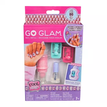 Cool Maker, conjunto de recarga para estúdio de unhas GO GLAM, designs de unicórnio e sereia, 80 unhas para estilizar (embalagem pode variar), brinquedo criativo para crianças a partir dos 7 anos