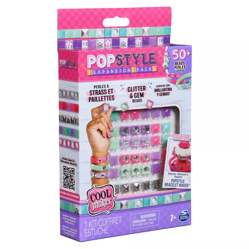 Cool Maker, pacote de expansão PopStyle, conjunto de pulseiras, mais de 50 pedras preciosas, faz 3 unid. (embalagem pode variar), conjunto de joias criativo, brinquedo infantil para crianças a partir dos 7 anos