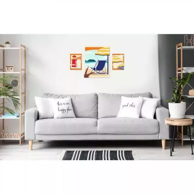 Conjunto de pintura Ravensburger CreArt Gallery Wall Set 'Am Strand' 23901 — conjunto de atividade de pintura com painéis de moldura