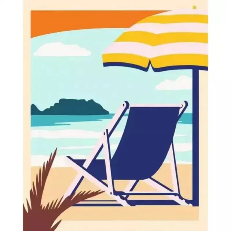 Conjunto de pintura Ravensburger CreArt Gallery Wall Set 'Am Strand' 23901 — conjunto de atividade de pintura com painéis de moldura