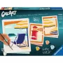 Conjunto de pintura Ravensburger CreArt Gallery Wall Set 'Am Strand' 23901 — conjunto de atividade de pintura com painéis de moldura