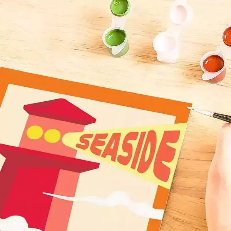 Conjunto de pintura Ravensburger CreArt – Leuchtturm am Meer, conjunto criativo de pintar por números