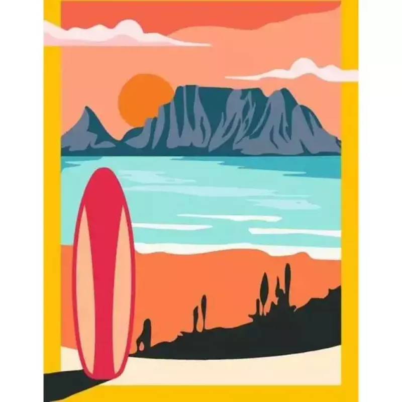 Conjunto de pintura Ravensburger Malen nach Zahlen CreArt 'Sonnenuntergang am Strand' modelo 23898 — conjunto de pintura para adultos e jovens