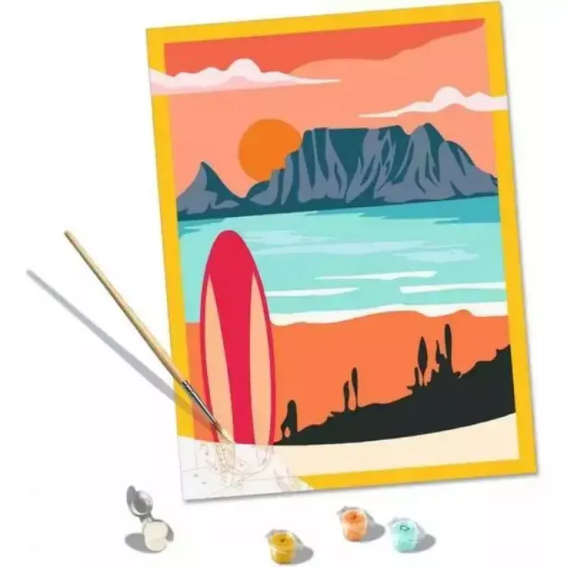 Conjunto de pintura Ravensburger Malen nach Zahlen CreArt 'Sonnenuntergang am Strand' modelo 23898 — conjunto de pintura para adultos e jovens