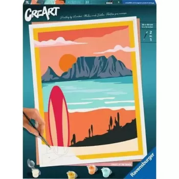 Conjunto de pintura Ravensburger Malen nach Zahlen CreArt 'Sonnenuntergang am Strand' modelo 23898 — conjunto de pintura para adultos e jovens