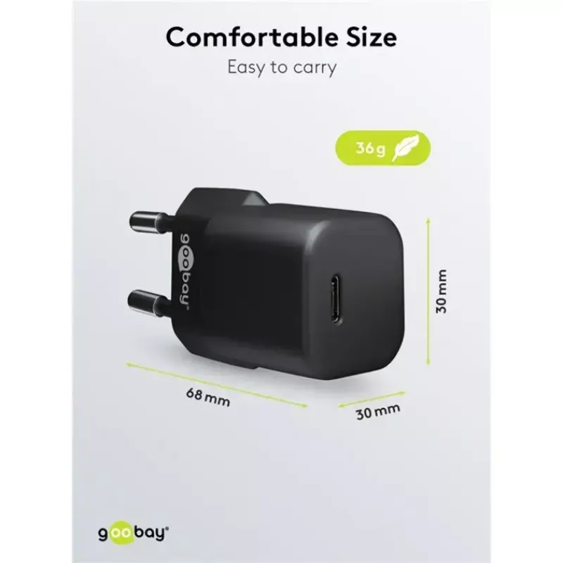 Carregador GOOBAY 64574 30W cabo USB‑C PD para Apple Lightning 1 m, preto