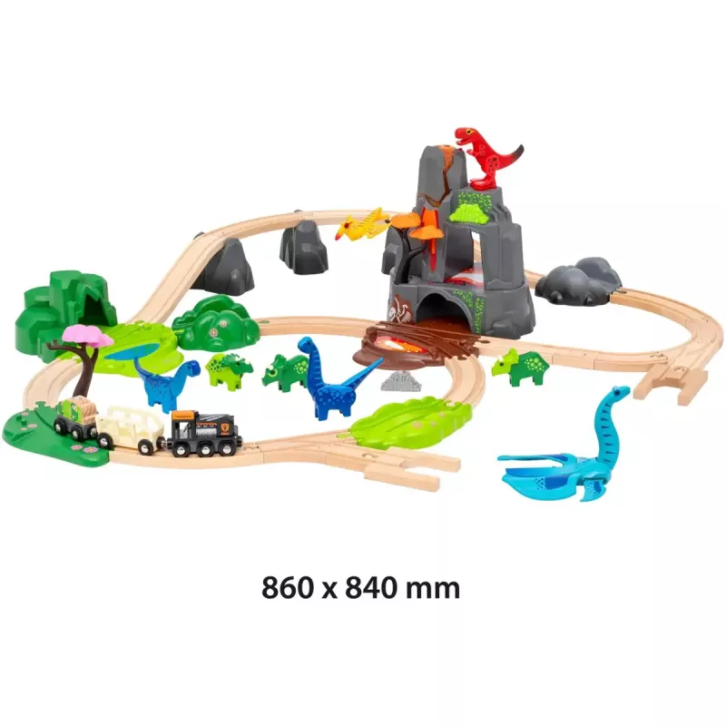 Conjunto de brincar de comboio Ravensburger Dinosaur Deluxe Set BRIO World 63610400 com funções interativas