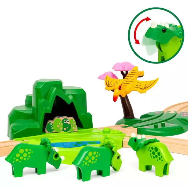 Conjunto de brincar de comboio Ravensburger Dinosaur Deluxe Set BRIO World 63610400 com funções interativas