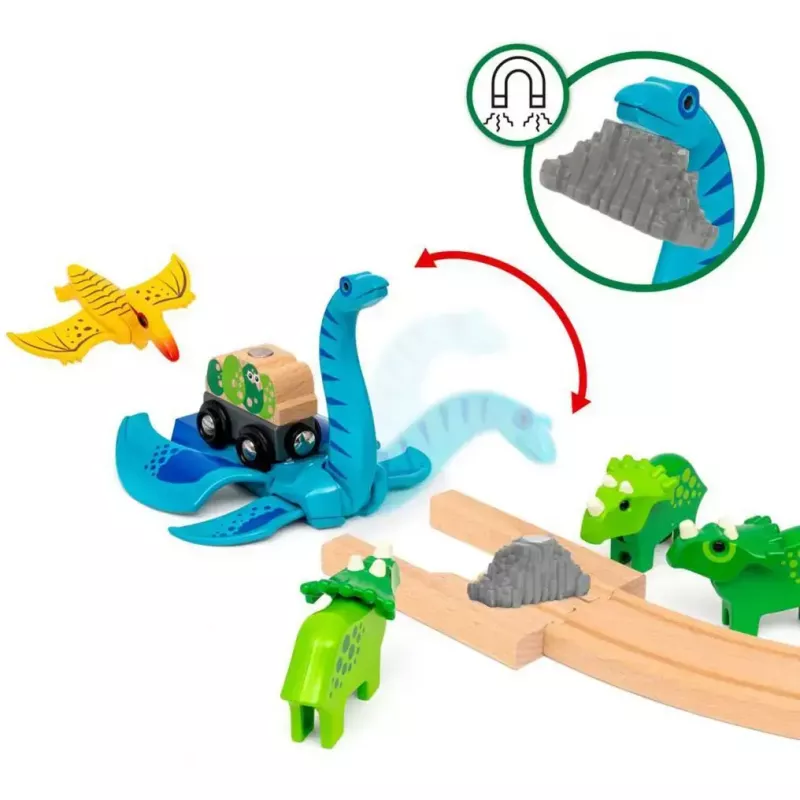 Conjunto de brincar de comboio Ravensburger Dinosaur Deluxe Set BRIO World 63610400 com funções interativas