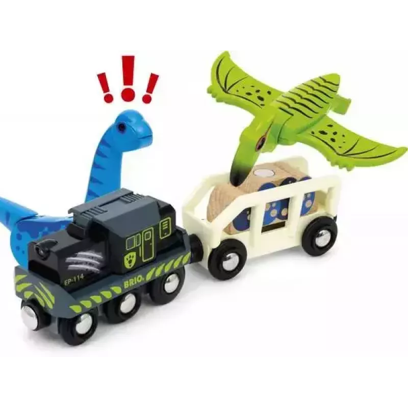 Comboio BRIO Dinosaur Battery Train multicolor madeira 3+