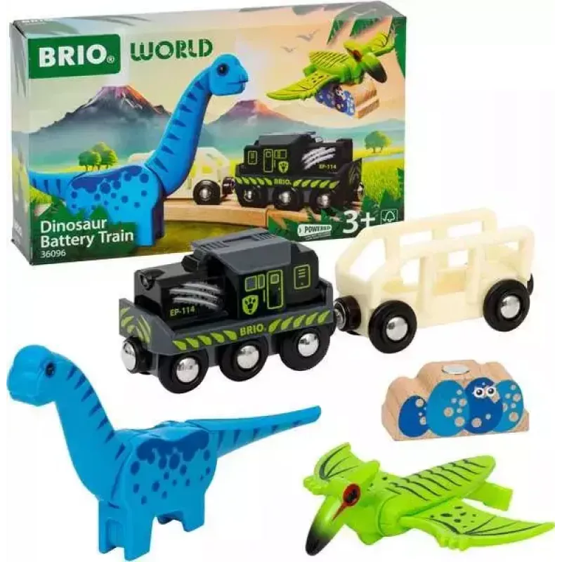 Comboio BRIO Dinosaur Battery Train multicolor madeira 3+
