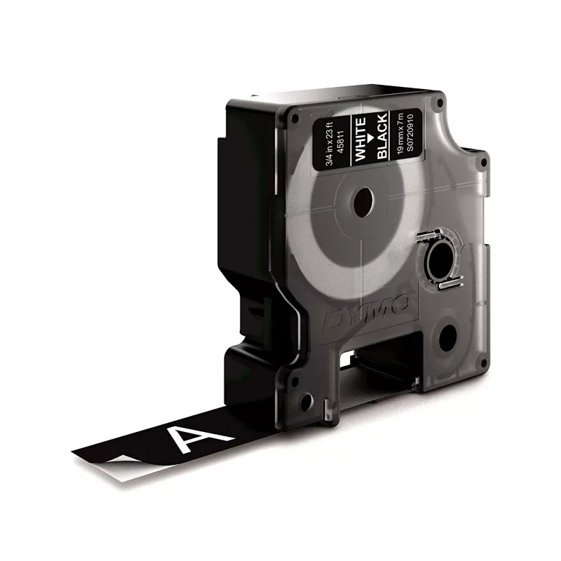 Etiquetas DYMO D1 autênticas | Impressão branca em fita preta | 19 mm x 7 m | Etiquetas autocolantes para impressoras de etiquetas LabelManager | Fabricadas na Europa