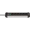 Extensão elétrica Brennenstuhl 1391030600 3 m 6 tomadas AC interior preto prateado