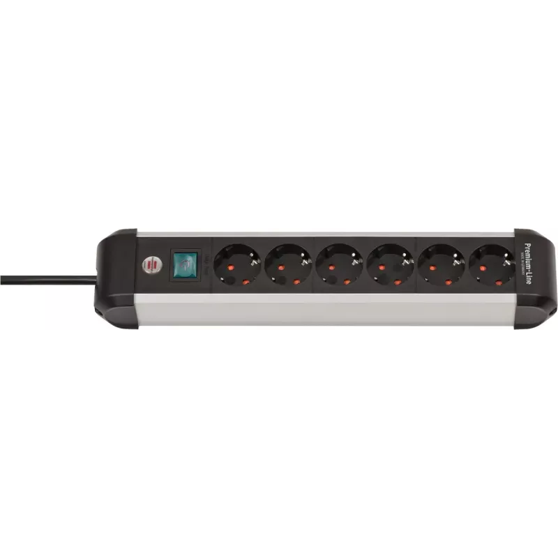 Extensão elétrica Brennenstuhl 1391030600 3 m 6 tomadas AC interior preto prateado