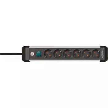 Extensão elétrica Brennenstuhl 1391030600 3 m 6 tomadas AC interior preto prateado
