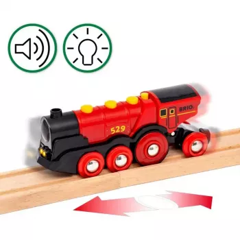 Ravensburger BRIO World conjunto de comboio da quinta Rote Lola – conjunto de comboio de brinquedo de madeira