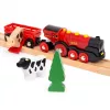 Ravensburger BRIO World conjunto de comboio da quinta Rote Lola – conjunto de comboio de brinquedo de madeira