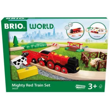 Ravensburger BRIO World conjunto de comboio da quinta Rote Lola – conjunto de comboio de brinquedo de madeira