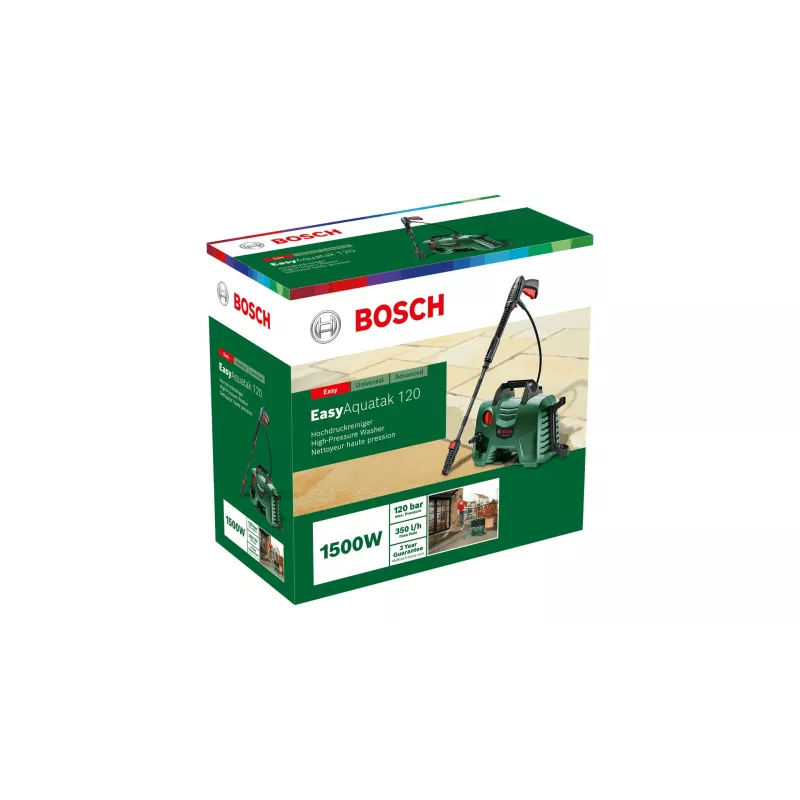 Bosch EasyAquatak 120 06008A7901 máquina de limpeza de alta pressão, portátil, 120 bar, 350 l/h, 1500 W, verde/preto