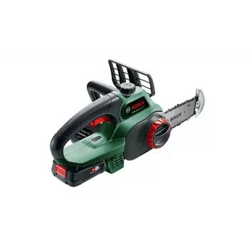 Motosserra a bateria Bosch UniversalChain 18 — lâmina de 13,5 cm, comprimento de corte de 20 cm, bateria de 2,5 Ah, 3 kg