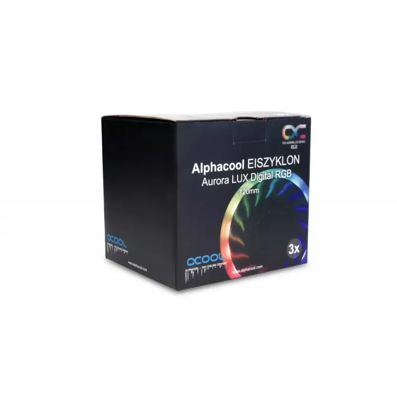 Ventoinha Alphacool Eiszyklon Aurora LUX Digital RGB 12 cm transparente